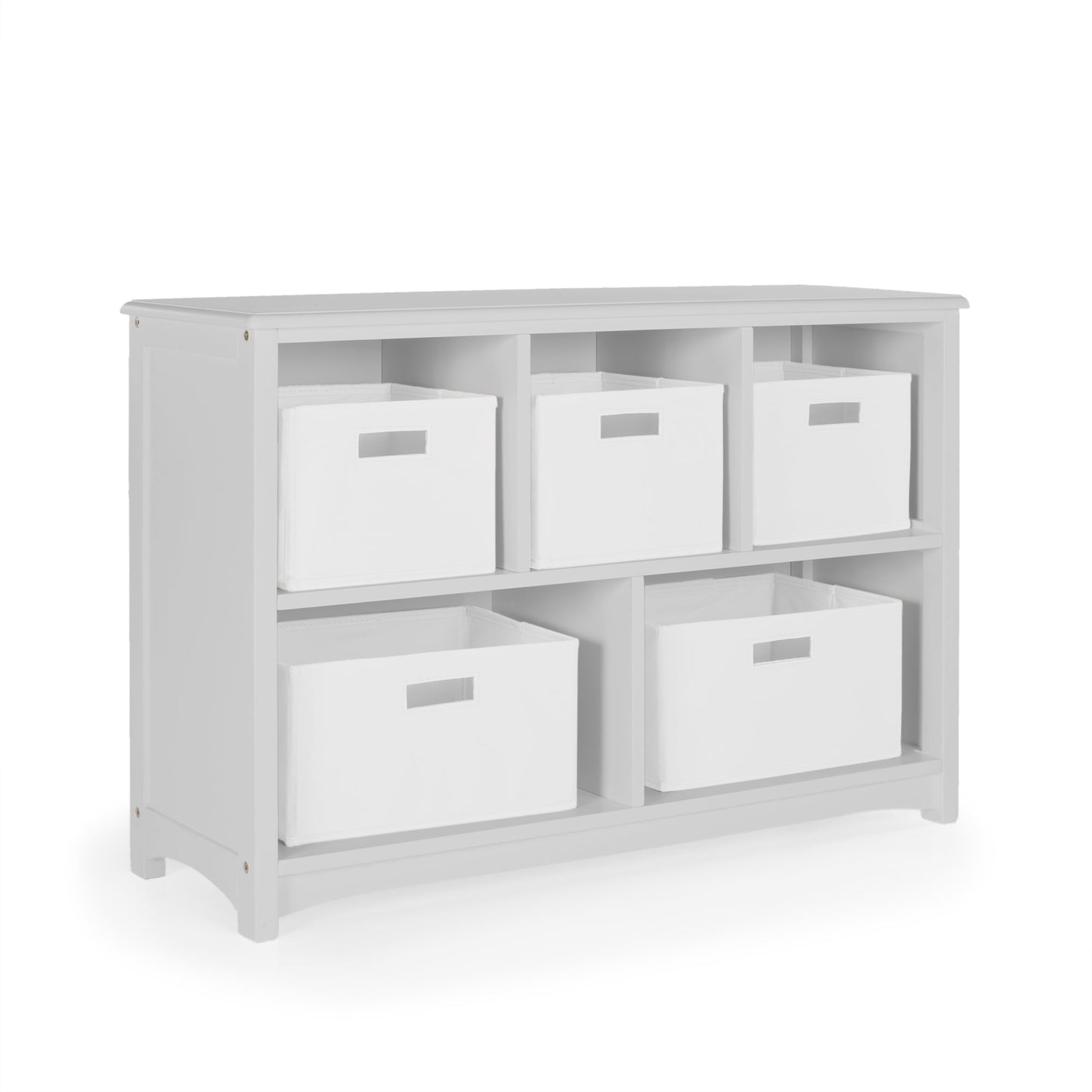 Guidecraft Kids' Classic Bookshelf - Gray: Children's Wood Storage Shelf, Toy and Book Organizer with Bins; Playroom Bookcase