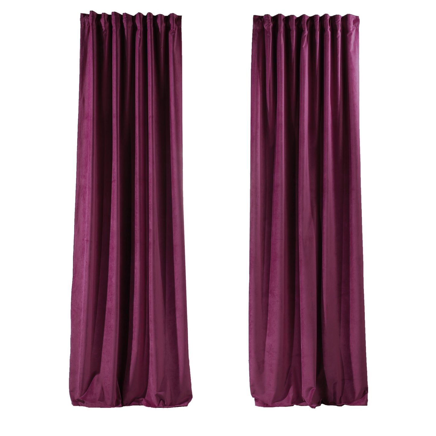 3S Brother's Solid Luxury Matte Velvet Soft Curtains Set of 2 Panels Hanging Back Tap & Rod Pocket Home D¨¦cor Bedroom Kitchen Office Windows Room Darkering ( Admiral-Berry-52in x120in )
