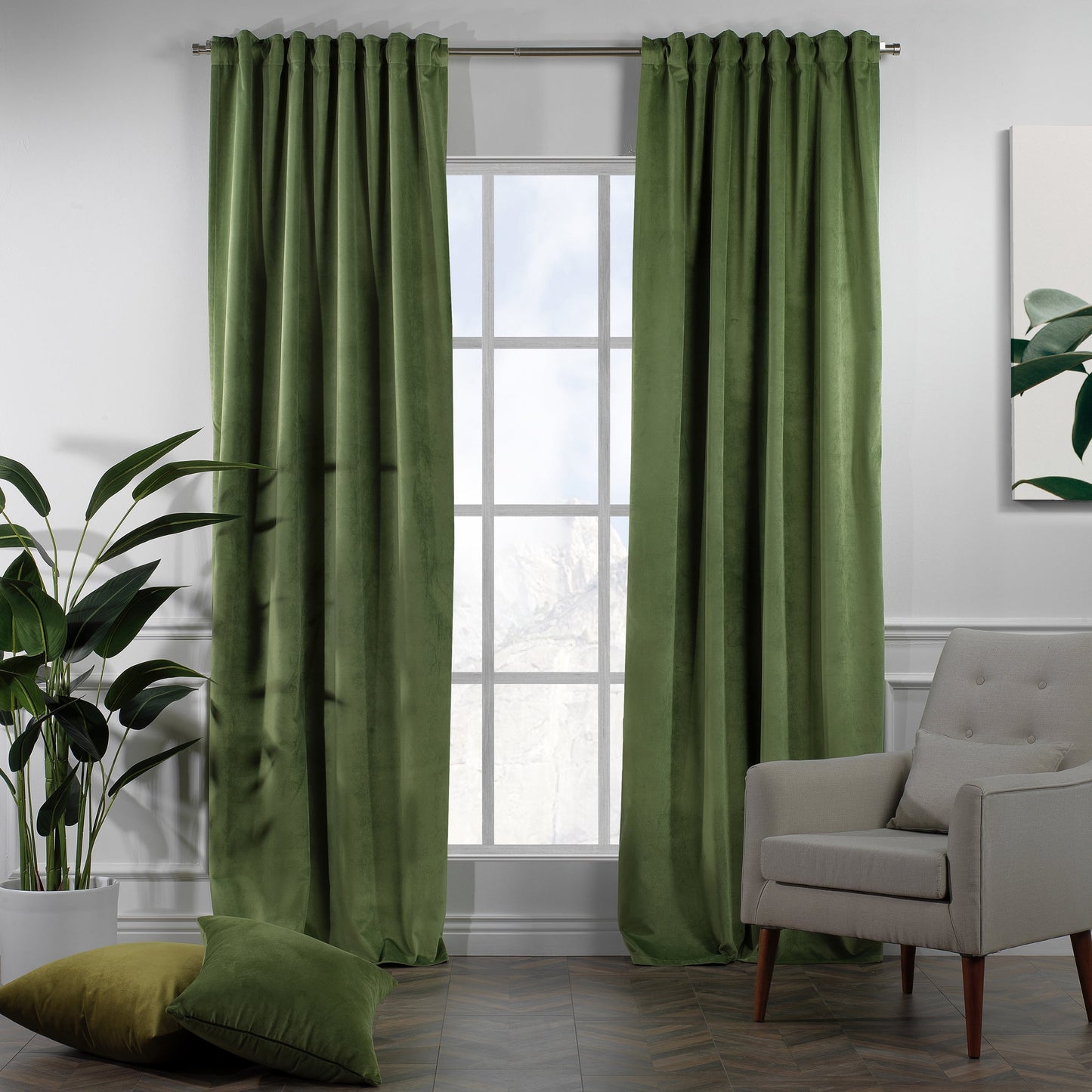 3S Brother's Solid Luxury Matte Velvet Soft Curtains Set of 2 Panels Hanging Back Tap & Rod Pocket Home D¨¦cor Bedroom Kitchen Office Windows Room Darkering ( Admiral-Berry-52in x120in )
