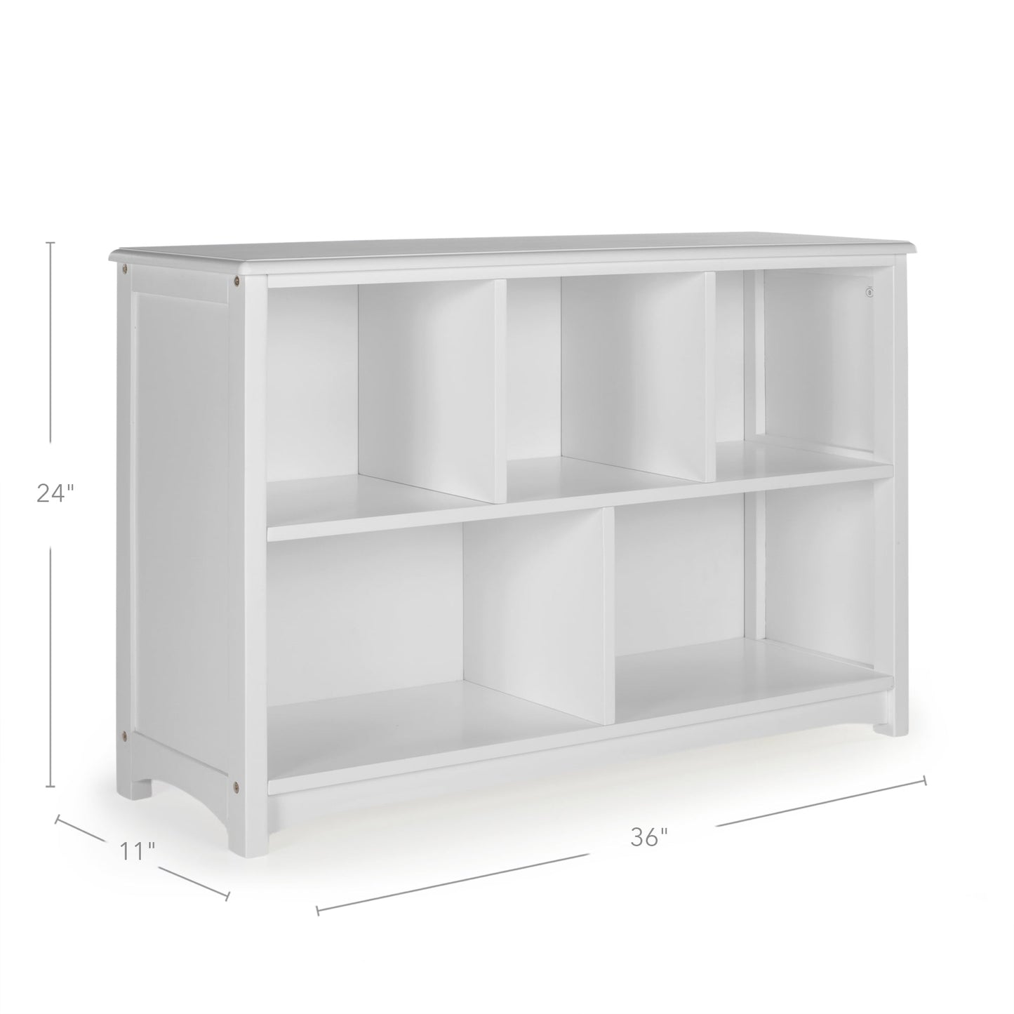 Guidecraft Kids' Classic Bookshelf - Gray: Children's Wood Storage Shelf, Toy and Book Organizer with Bins; Playroom Bookcase