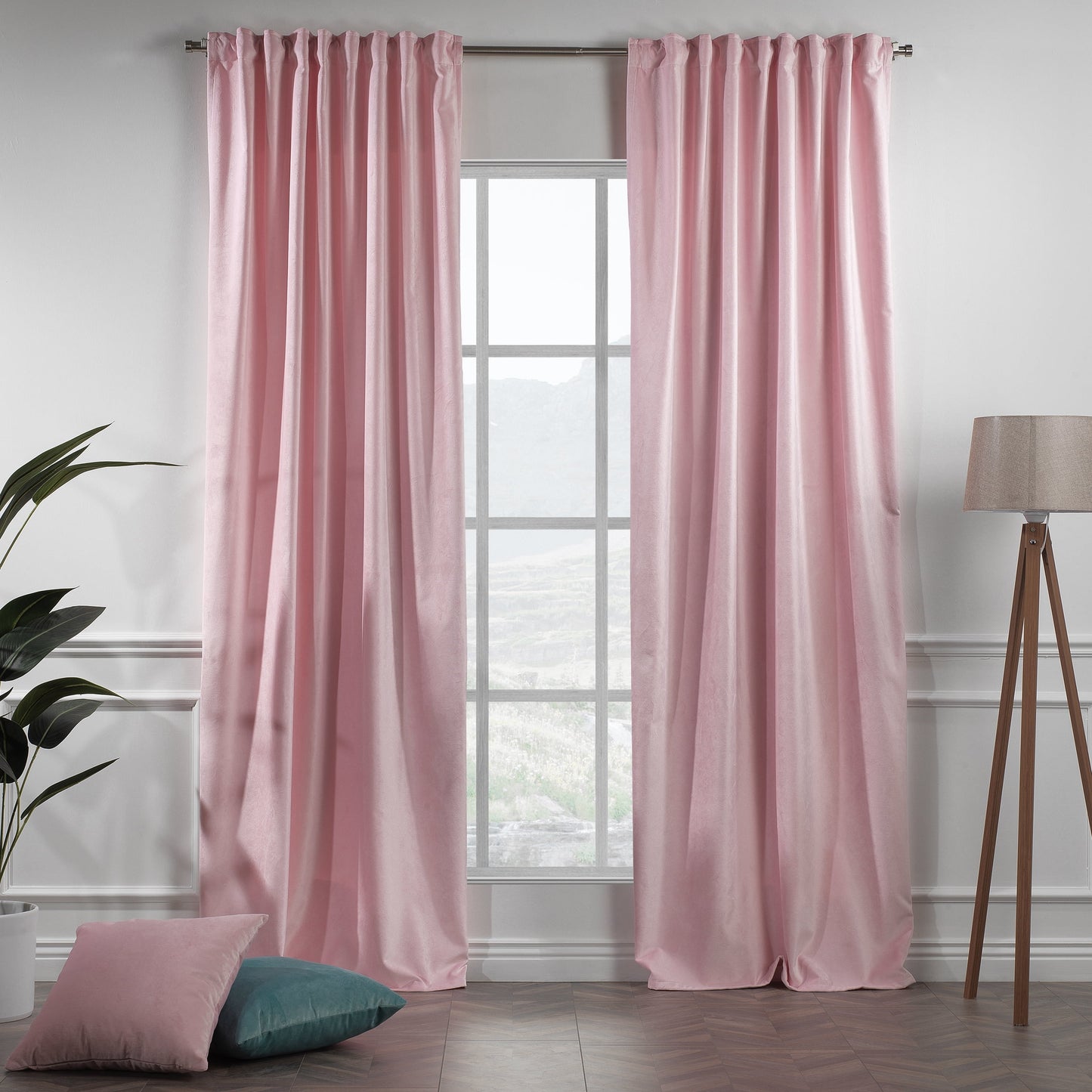 3S Brother's Solid Luxury Matte Velvet Soft Curtains Set of 2 Panels Hanging Back Tap & Rod Pocket Home D¨¦cor Bedroom Kitchen Office Windows Room Darkering ( Admiral-Berry-52in x120in )