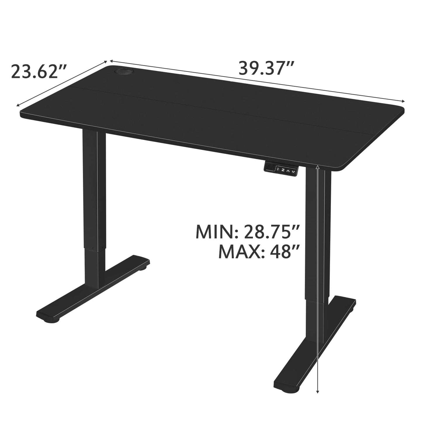 Homall 40in ¡Á 24in in Electric Height Adjustable Standing Desk Home Office Computer Desk Memory Preset with T-Shaped Metal Bracket, Black