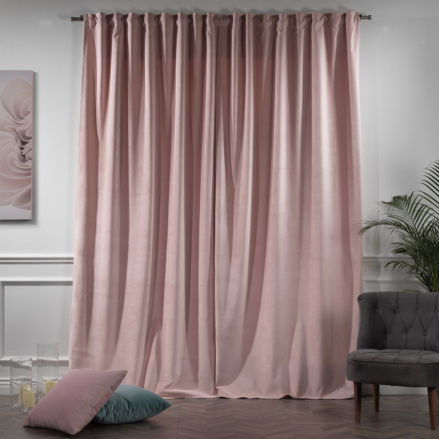 3S Brother's Solid Luxury Matte Velvet Soft Curtains Set of 2 Panels Hanging Back Tap & Rod Pocket Home D¨¦cor Bedroom Kitchen Office Windows Room Darkering ( Admiral-Berry-52in x120in )