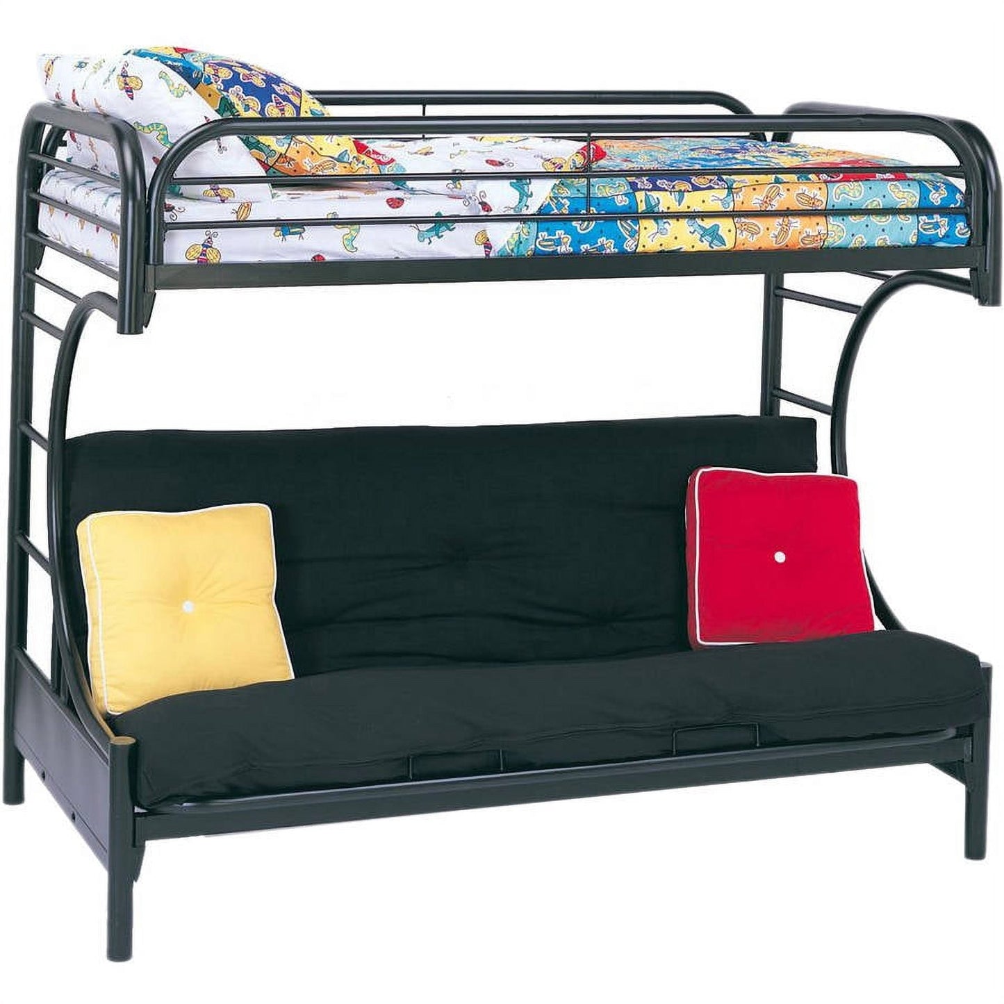 Acme Furniture Eclipse Twin over Full Futon Bunk Bed, Black