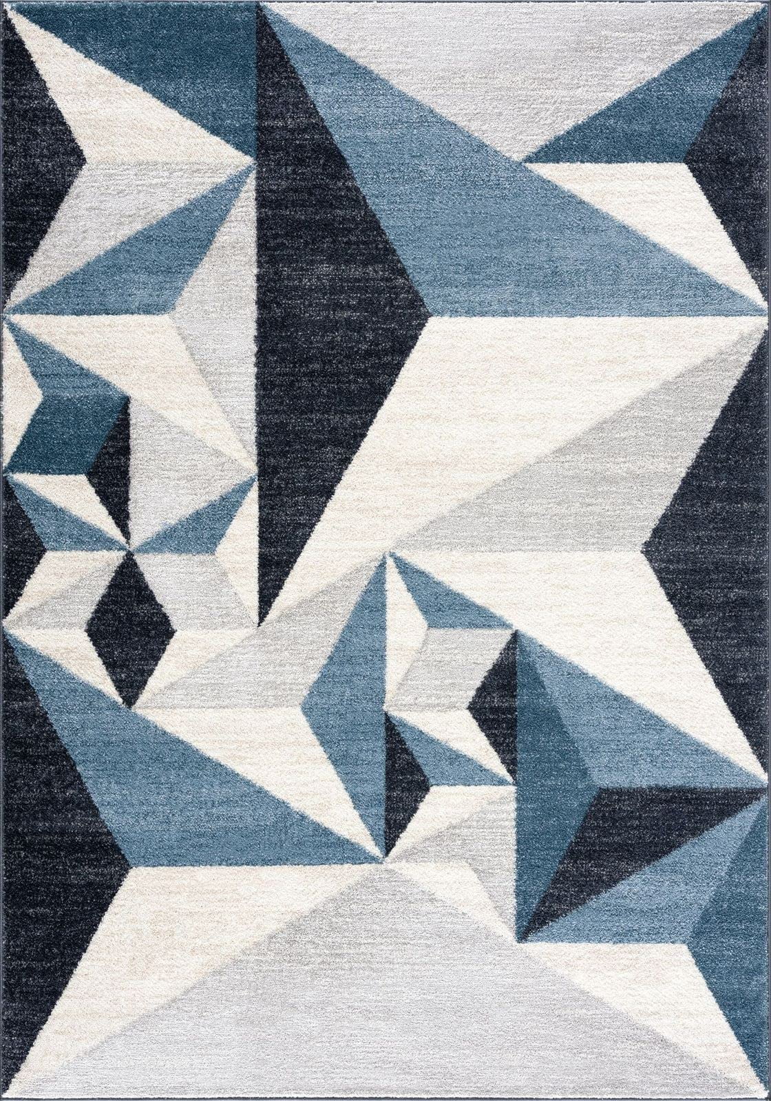 Abani Deco Collection Grey Blue 5' x 8' Geometric Triangles Modern Area Rug
