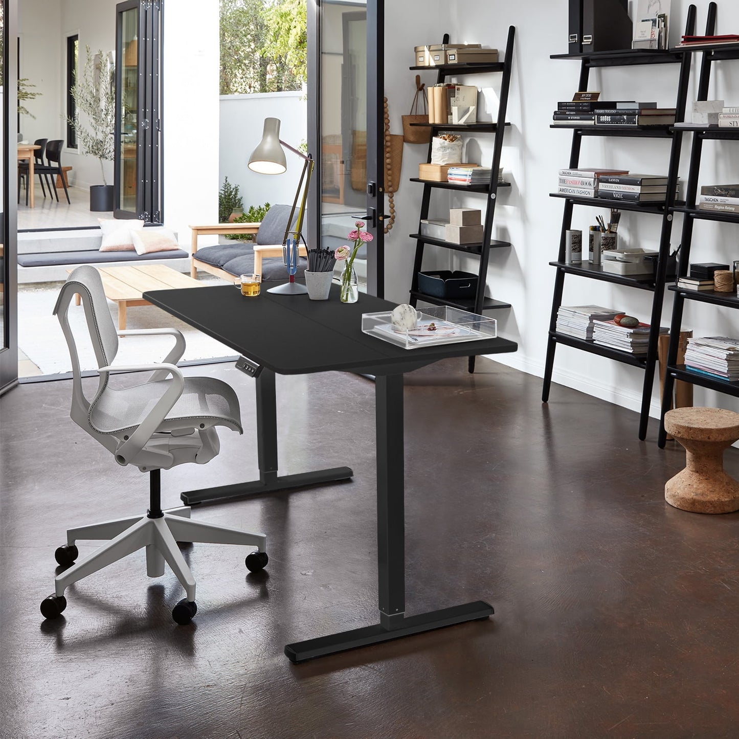 Homall 48in ¡Á 24in Electric Height Adjustable Standing Desk Home Office Computer Desk Memory Preset with T-Shaped Metal Bracket, Black