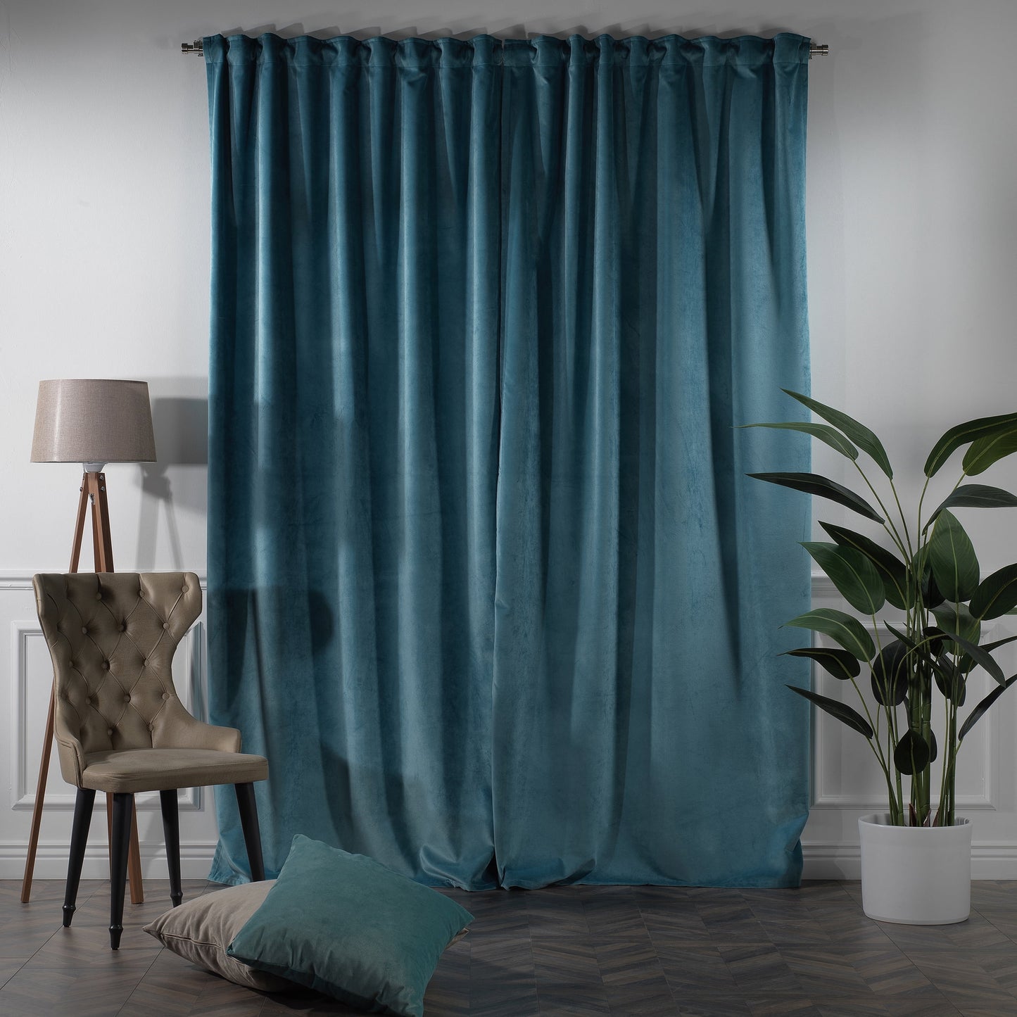 3S Brother's Solid Luxury Matte Velvet Soft Curtains Set of 2 Panels Hanging Back Tap & Rod Pocket Home D¨¦cor Bedroom Kitchen Office Windows Room Darkering ( Admiral-Berry-52in x120in )