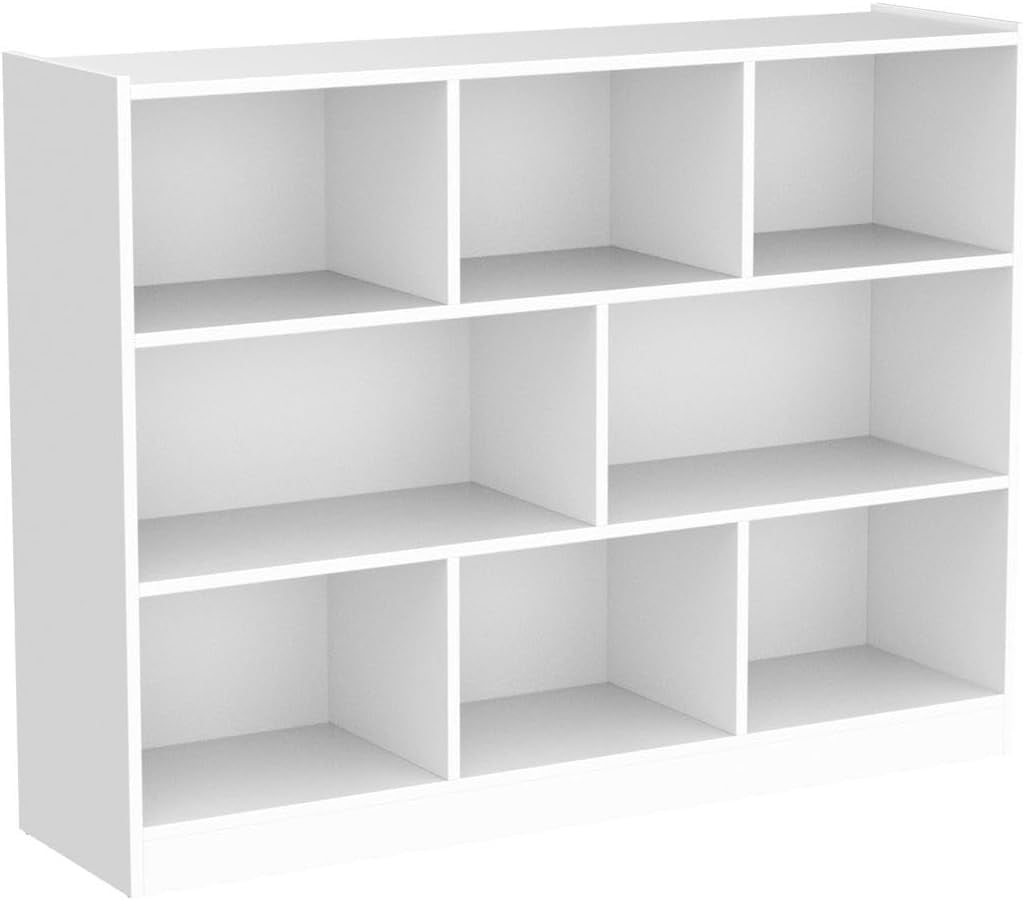 HONEY JOY Kids Storage Organizer, 8-Section Wooden Display Shelf for Classroom, Playroom, Nursery, Kindergarten