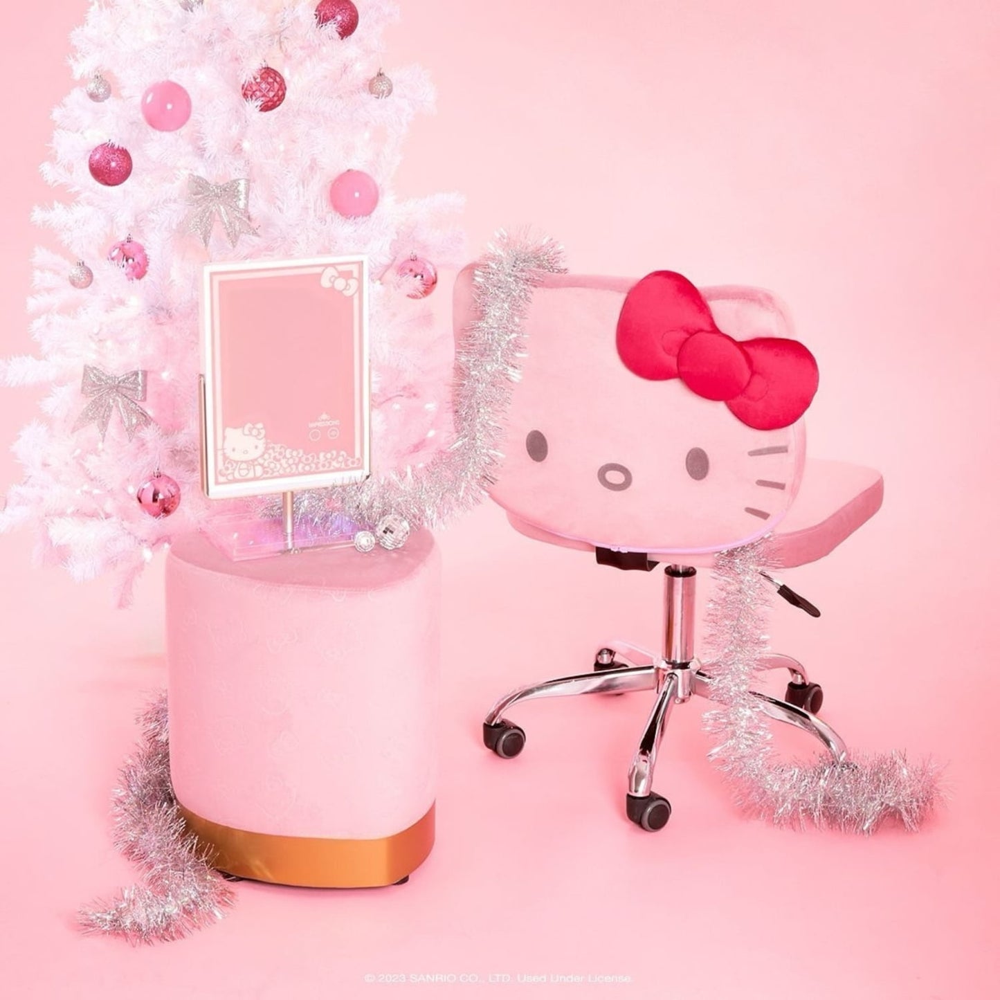 Impressions Vanity Hello Kitty Makeup Vanity Chair for Kids, Desk Table Swivel Chair (Pink)