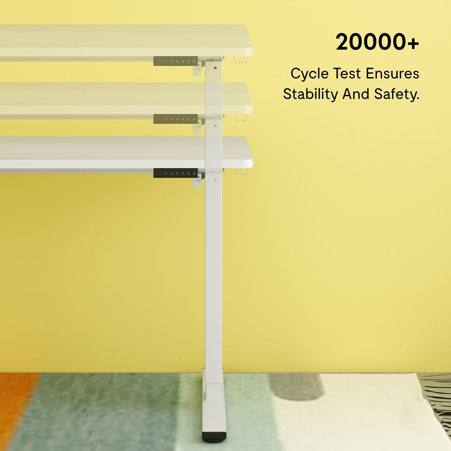 ACTIVESIT 60in x24in Home Office Height Adjustable Standing Desk with Hooks, Ergonomic Electric 2-Stage Stand Up Computer Desk, White and Maple