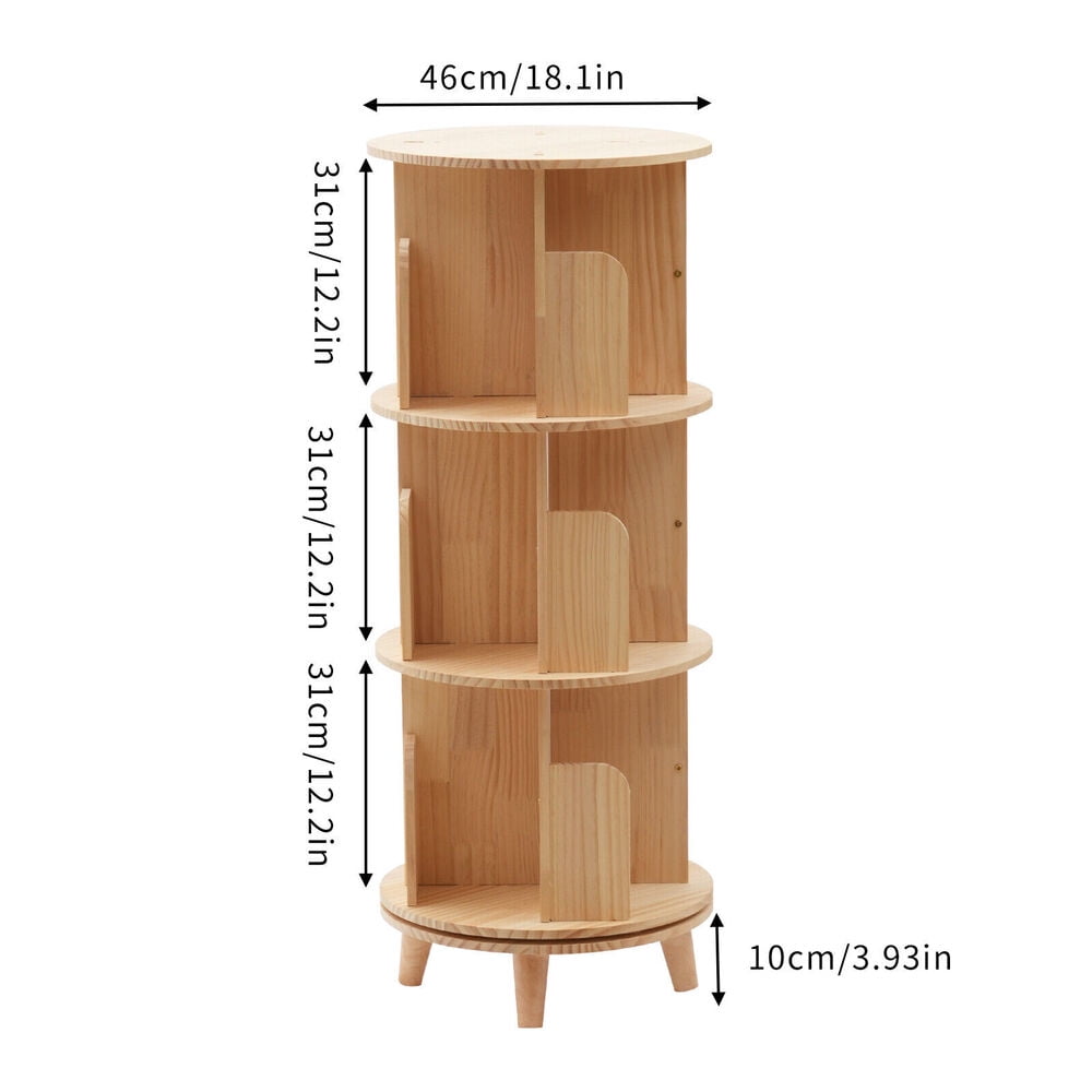 1-6 Tiers Rotating Bookshelf Bookcase Storage Shelf Display Rack Stand for Kids
