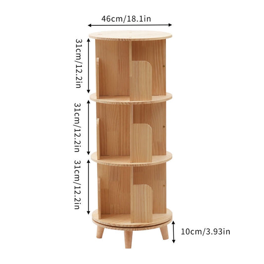 1-6 Tiers Rotating Bookshelf Bookcase Storage Shelf Display Rack Stand for Kids