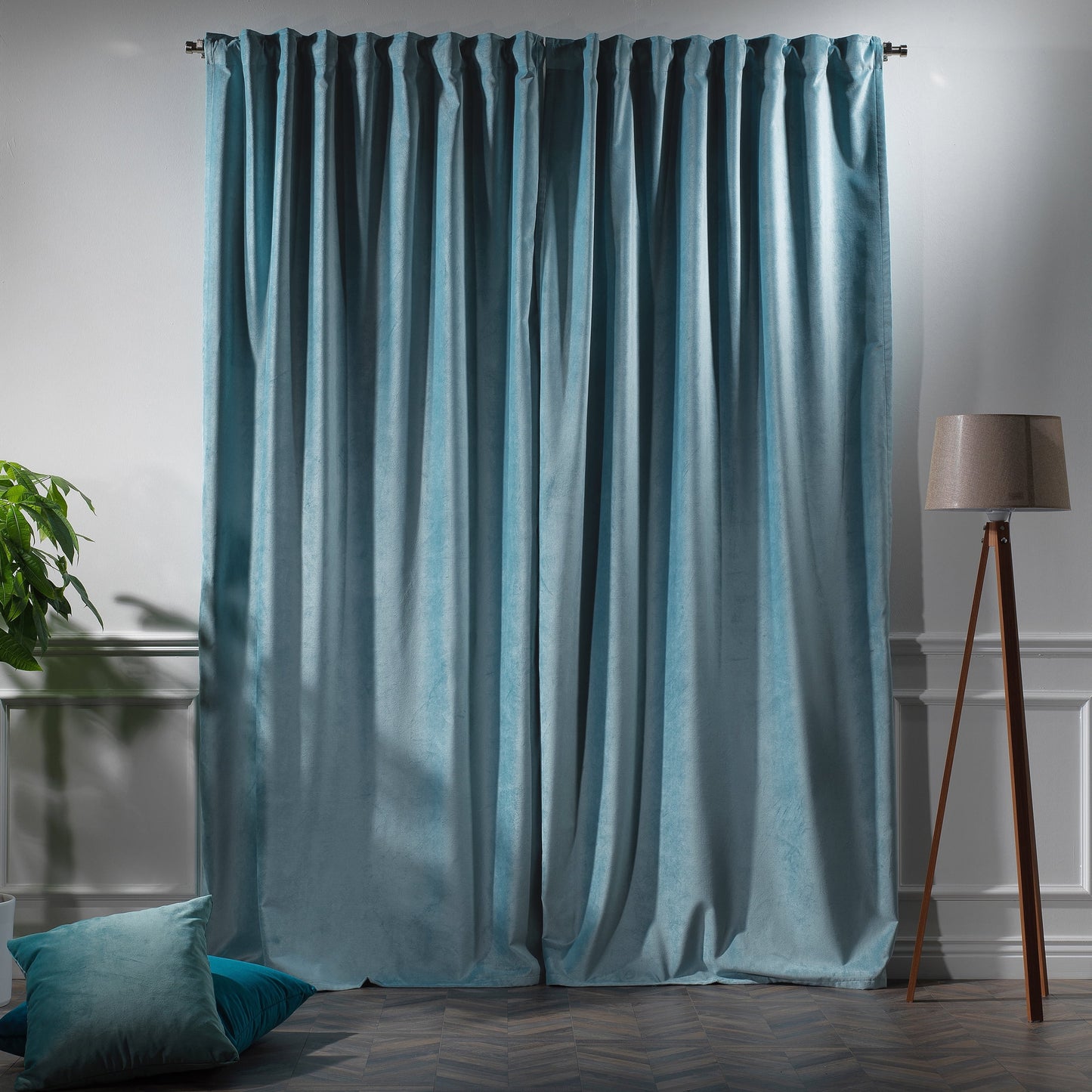 3S Brother's Solid Luxury Matte Velvet Soft Curtains Set of 2 Panels Hanging Back Tap & Rod Pocket Home D¨¦cor Bedroom Kitchen Office Windows Room Darkering ( Admiral-Berry-52in x120in )