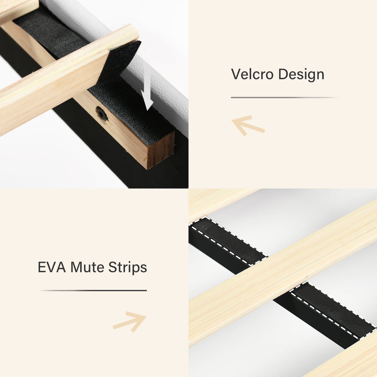 4 EVER WINNER Twin Bed Frame, White Twin Bed Frame for Kids, Modern Bed Frame with Headboard and Footboard, White