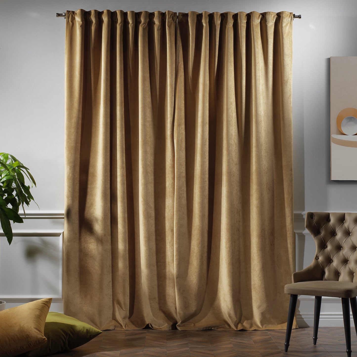 3S Brother's Solid Luxury Matte Velvet Soft Curtains Set of 2 Panels Hanging Back Tap & Rod Pocket Home D¨¦cor Bedroom Kitchen Office Windows Room Darkering ( Admiral-Berry-52in x120in )