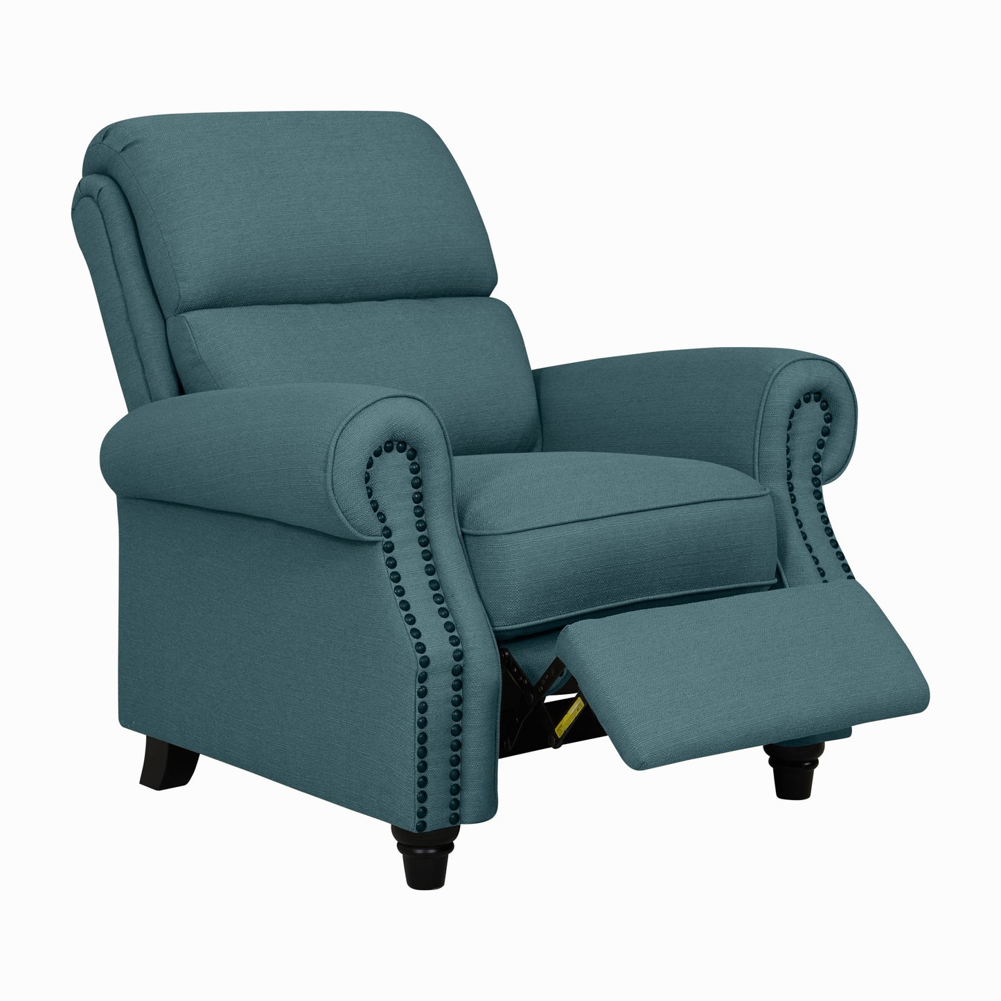 Homesvale Cari Pushback Recliner Chair, Blue Linen