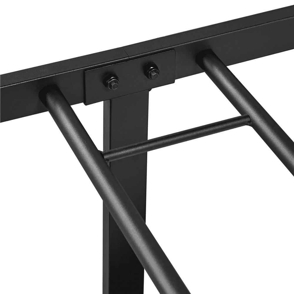 Alden Design Metal Platform Twin XL Bed with High Headboard, Black