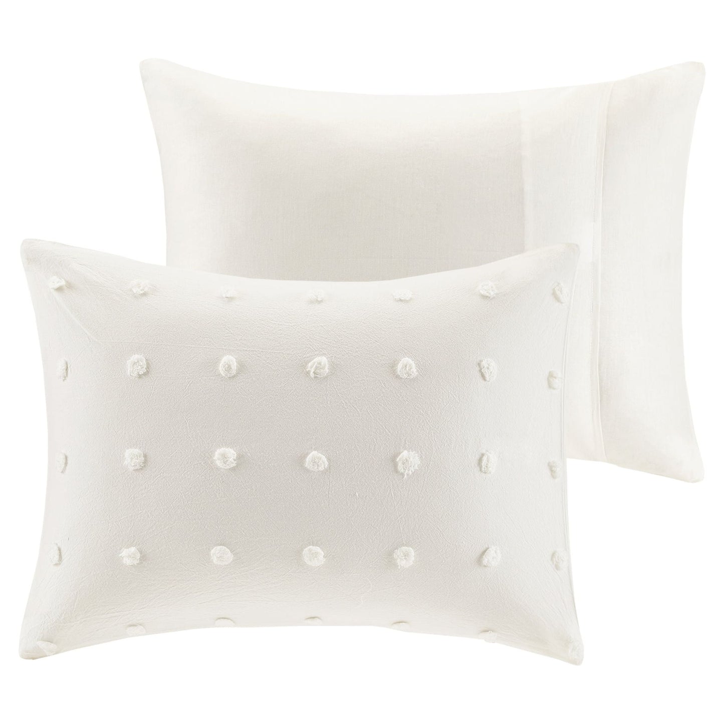 Home Essence Apartment Cotton Jacquard Ivory 7-Piece Comforter Set, King/Cal King