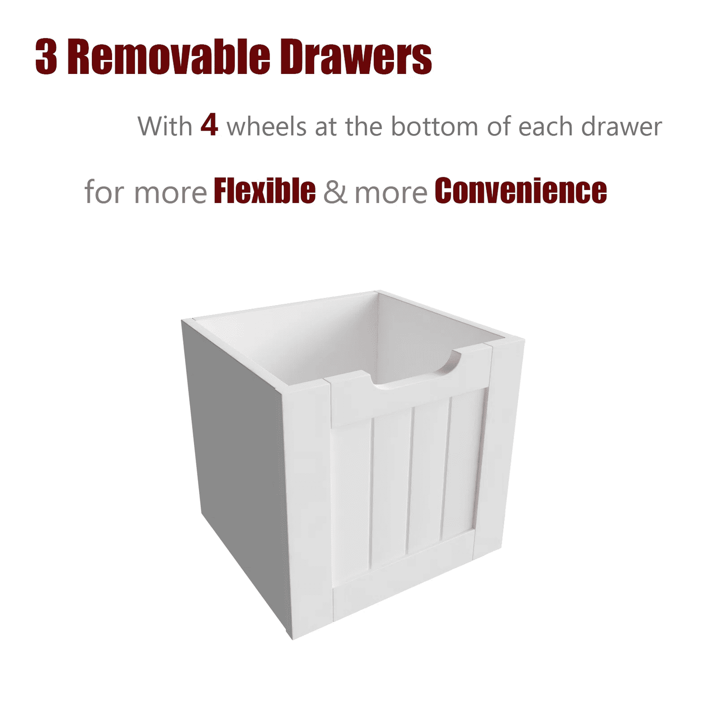 Homfa 5 Cube Toy Storage Organizer, Kids Geometric Bookcase with 3 Drawers, Storage Cabinet for Living Room, White Finish