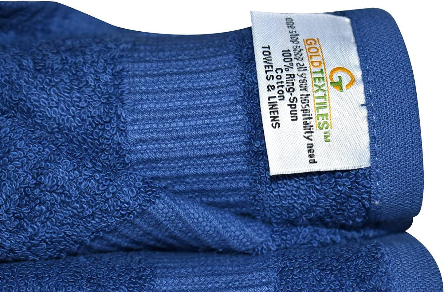 Gold Textile 100% Cotton Washcloth 120 Pack 13x13 inches Navy Blue Ultra Soft, Highly Absorbent