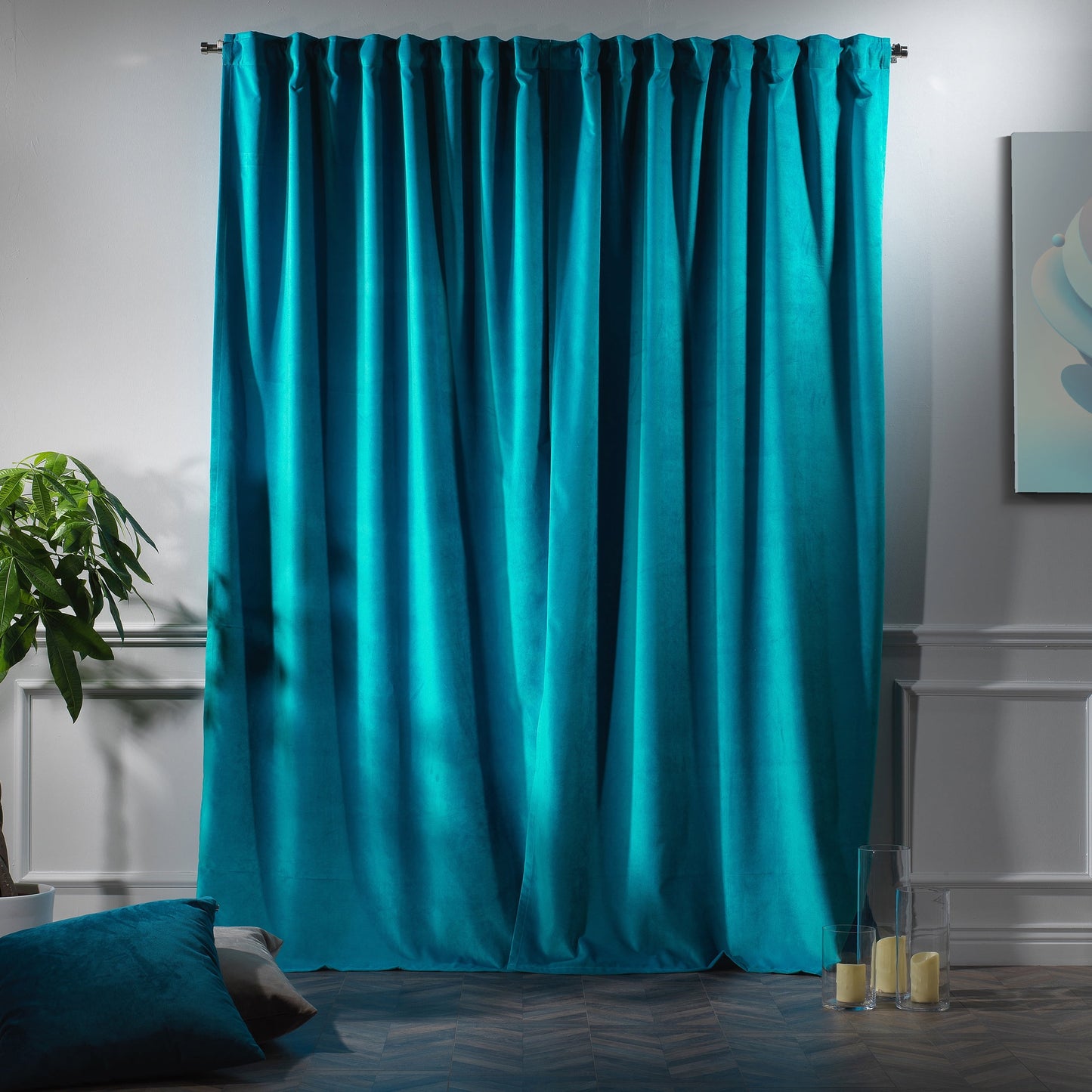 3S Brother's Solid Luxury Matte Velvet Soft Curtains Set of 2 Panels Hanging Back Tap & Rod Pocket Home D¨¦cor Bedroom Kitchen Office Windows Room Darkering ( Admiral-Berry-52in x120in )