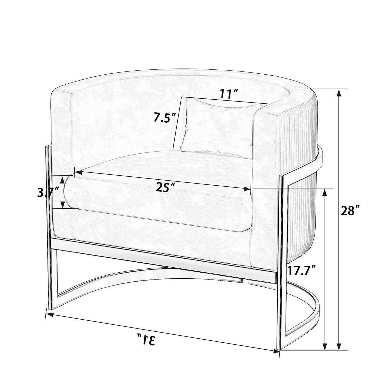 Apeaka Velvet Barrel Living Room Accent Chair, Modern Mid Century Arm Lounge Chairs Single Sofa Tub Bucket Club Chair for Bedroom