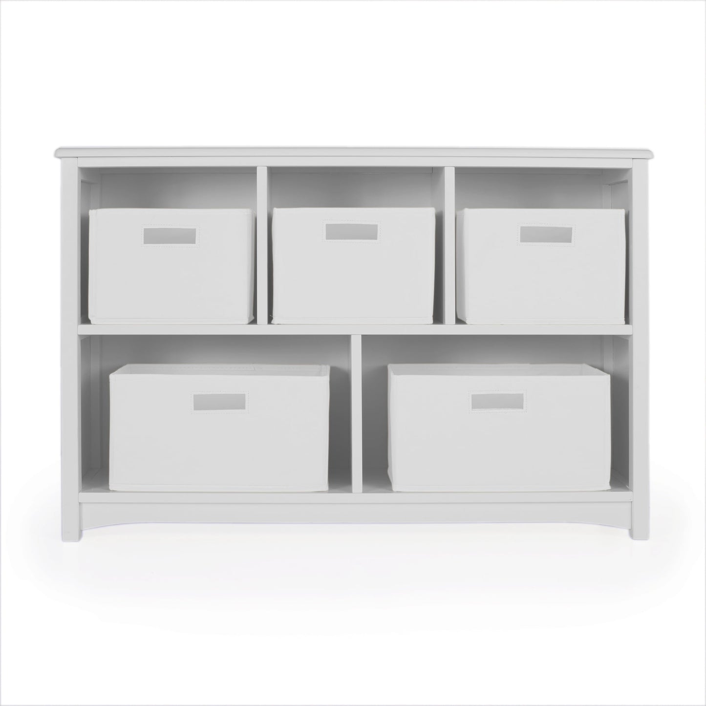 Guidecraft Kids' Classic Bookshelf - Gray: Children's Wood Storage Shelf, Toy and Book Organizer with Bins; Playroom Bookcase