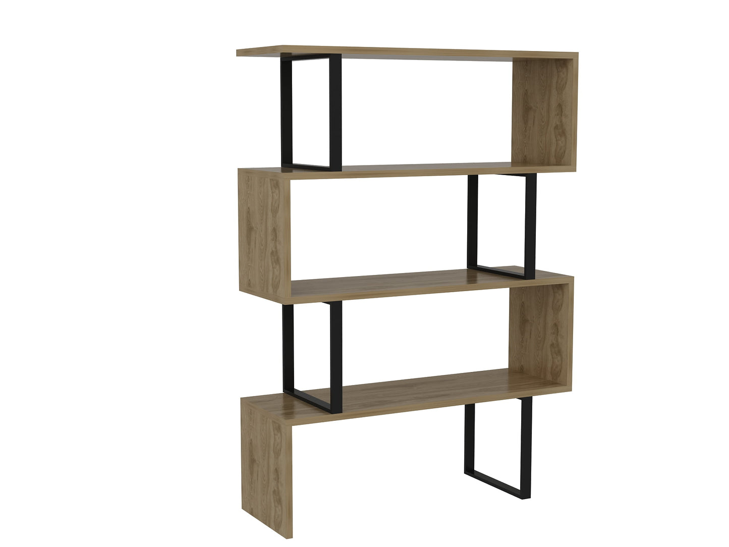Adriana 49in 4 Shelf Bookcase, Black Oud
