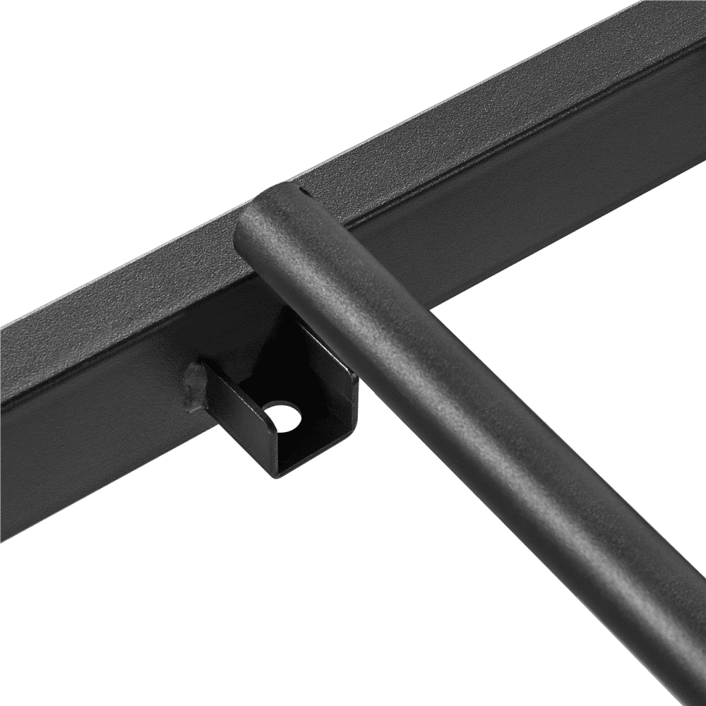 Alden Design Metal Platform Twin XL Bed with High Headboard, Black