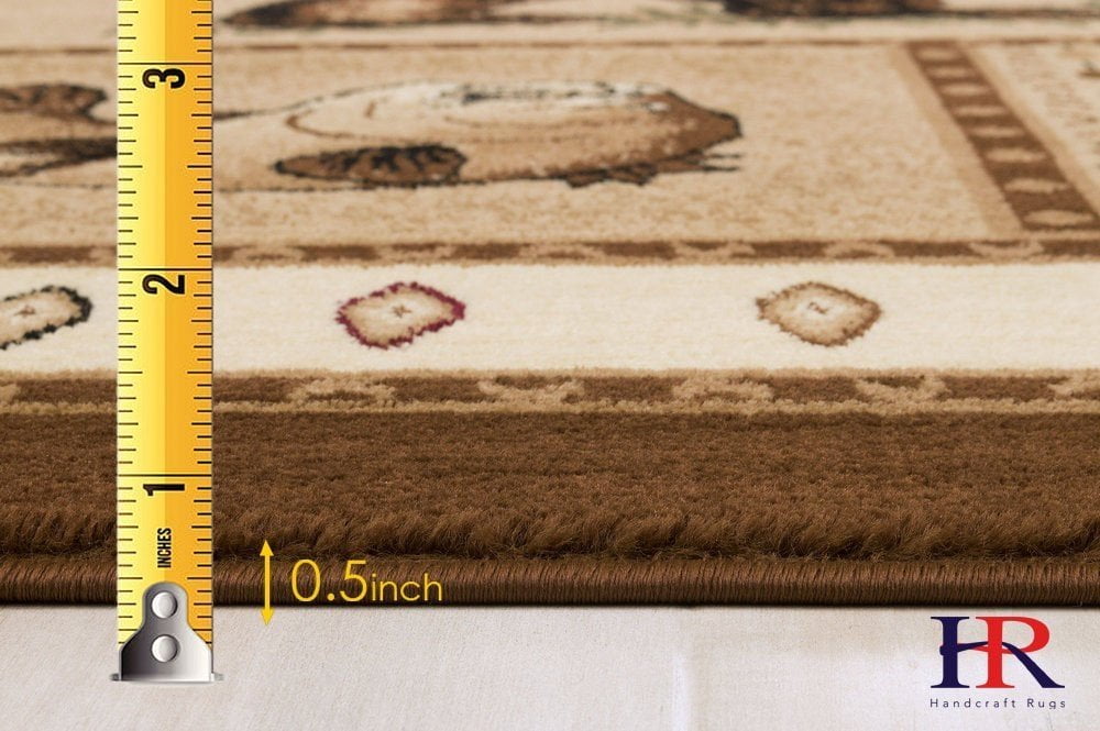 Handcraft Rugs Cabin Rug Lodge, Cabin Nature and Animals Area Rug Modern Geometric Design Cabin Area Rug Abstract, Multicolor Design Fish/Bear/Cabin/Southwestern Pattern 8x10 feet