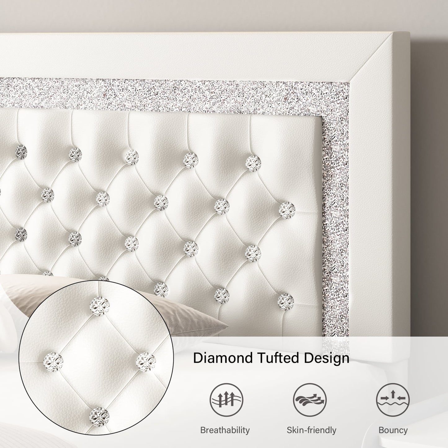 4 EVER WINNER Twin Bed Frame, White Twin Bed Frame for Kids, Modern Bed Frame with Headboard and Footboard, White