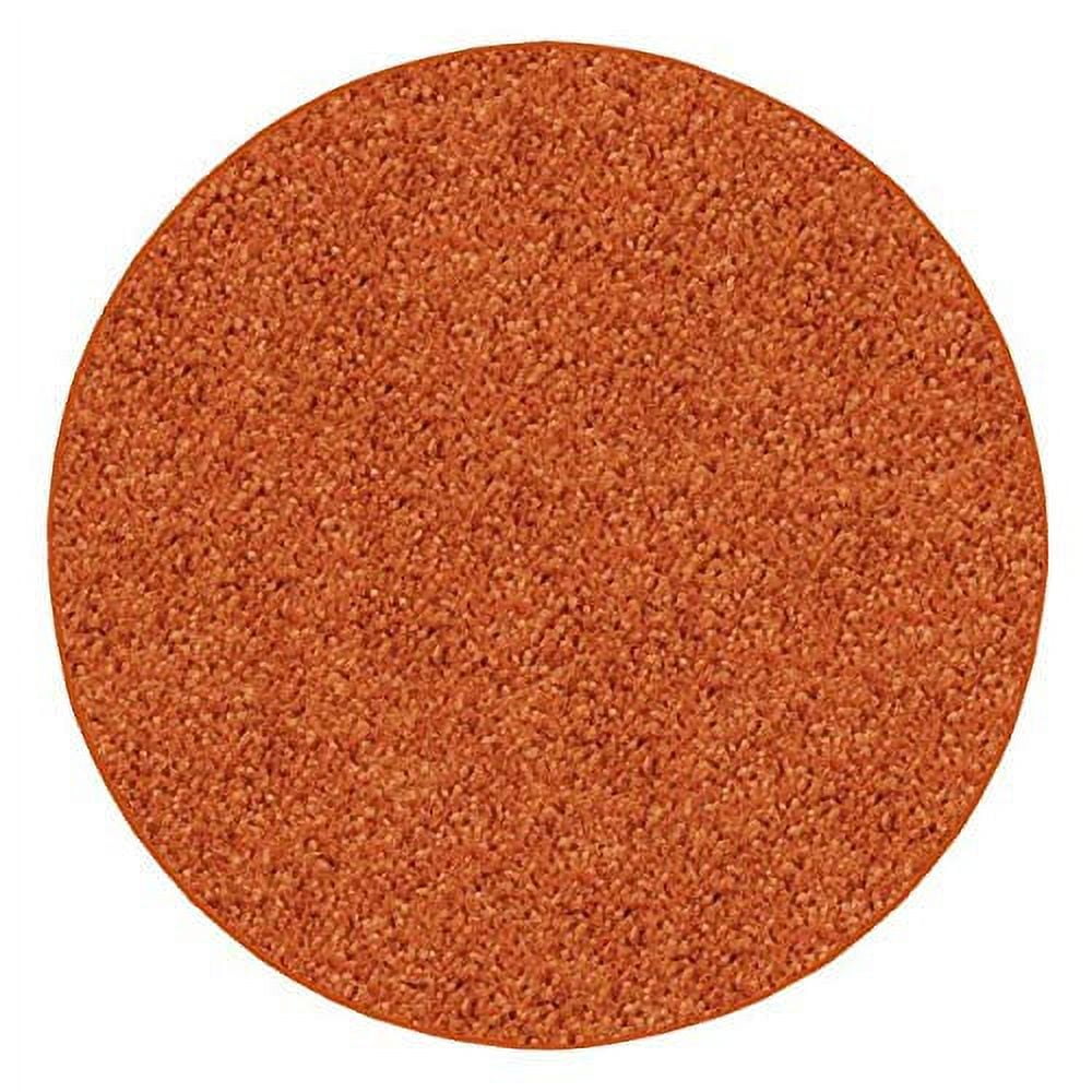 8' Round - Tropical Orange ~ Kids Crazy Carpet Home & School Area Rugs | People & Pet Friendly ¨C R2X Stain Resistance & Odor Reduction