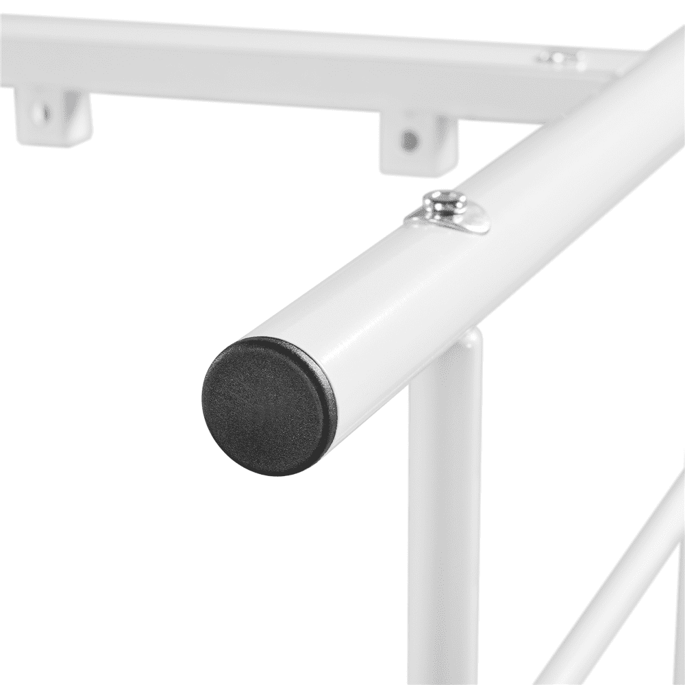 Alden Design Metal Platform Full Bed with High Headboard, White