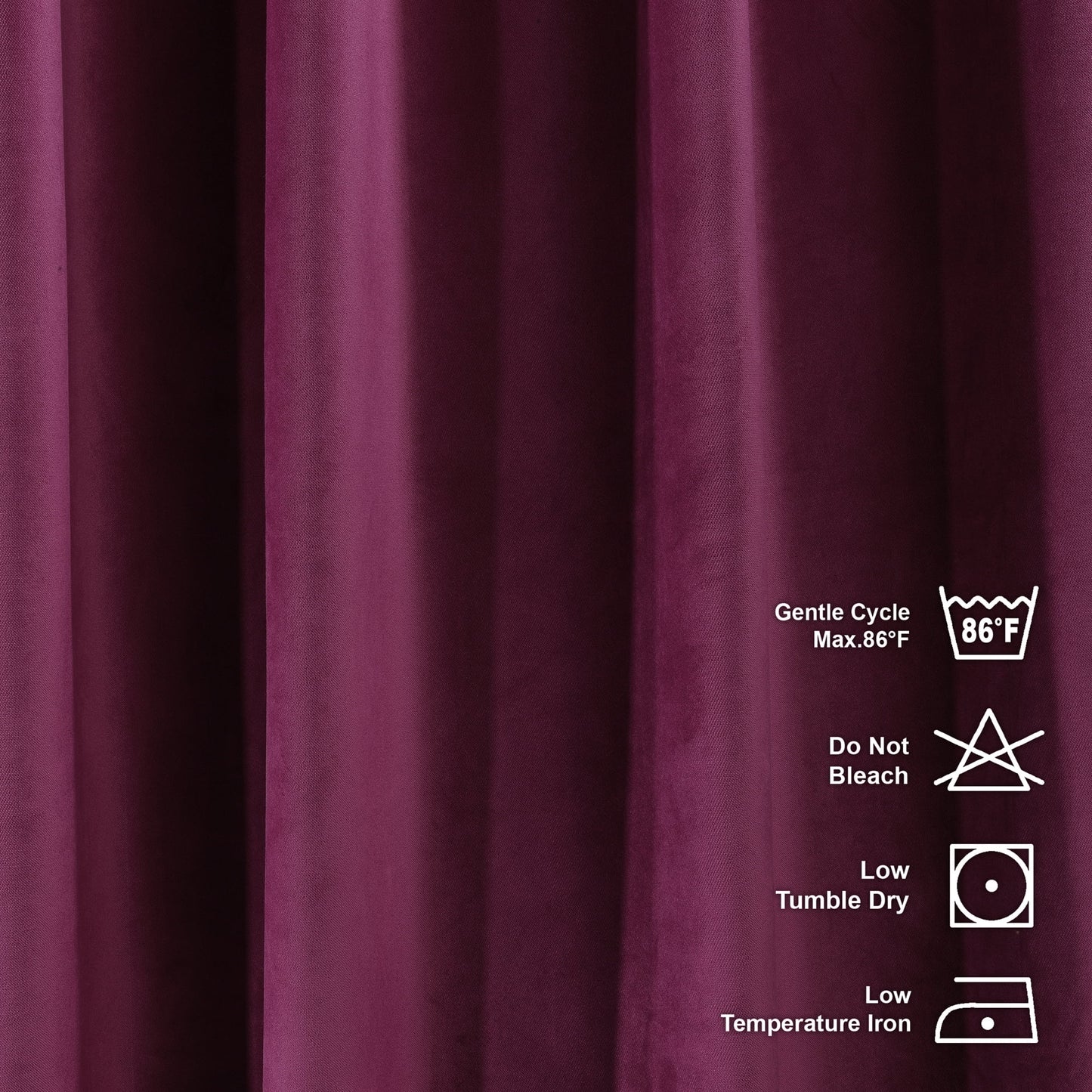 3S Brother's Solid Luxury Matte Velvet Soft Curtains Set of 2 Panels Hanging Back Tap & Rod Pocket Home D¨¦cor Bedroom Kitchen Office Windows Room Darkering ( Admiral-Berry-52in x120in )