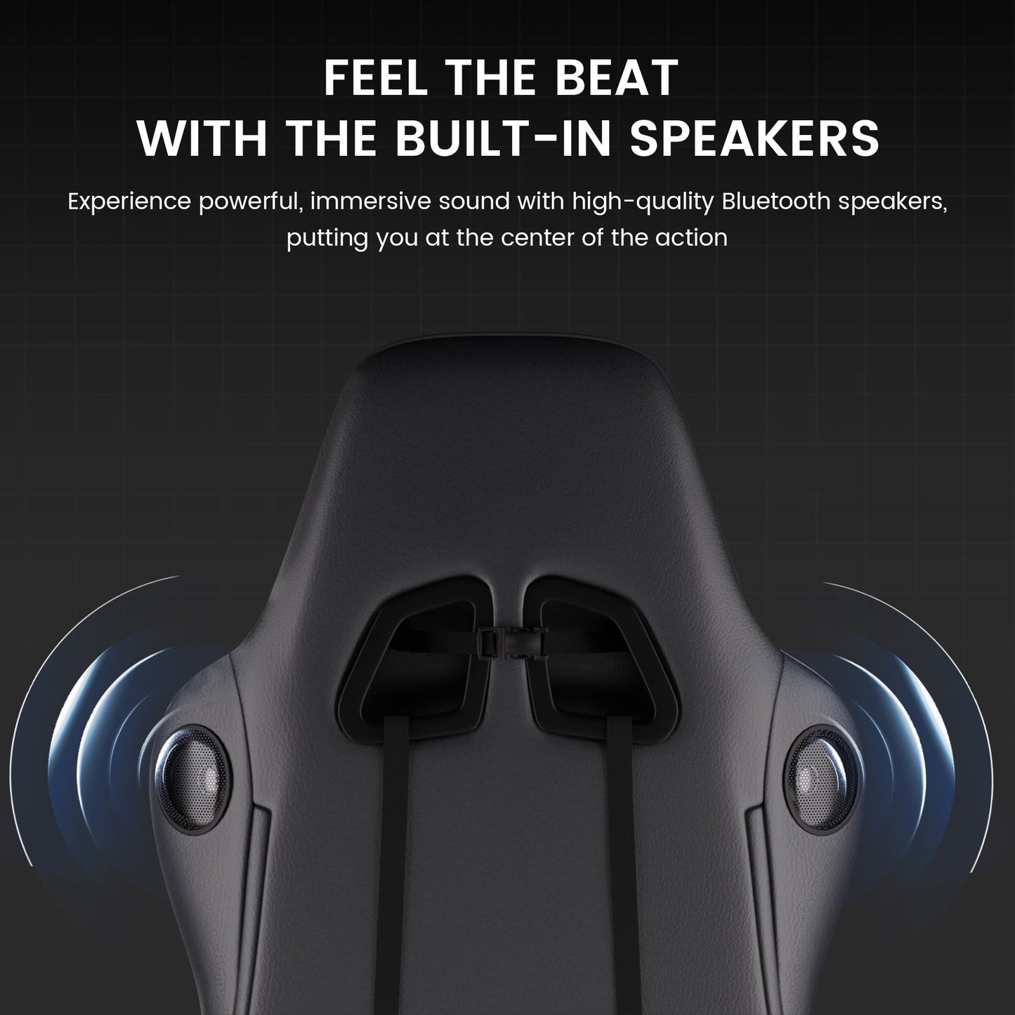 GTRACING GTW-100: Ultimate Reclining Gaming Chair with Bluetooth Sound, Adjustable Pillows, and Footrest, Black