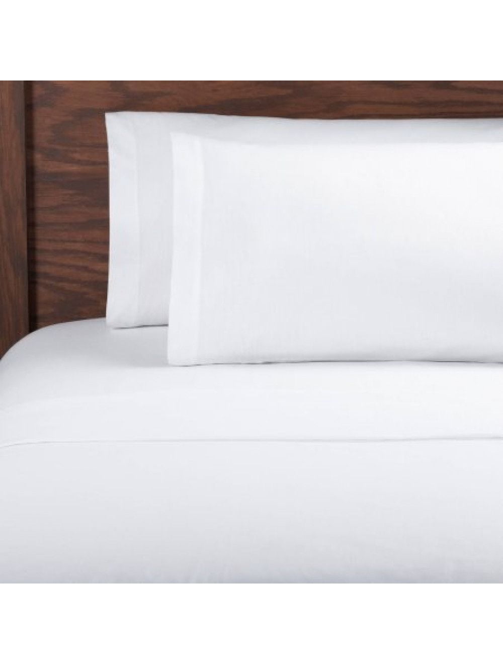 Hotel Bed Linens TC-250 Premium Percale Plain Cotton-Poly Fitted Sheets KING 78in x80in x15in Color White 2/Pack