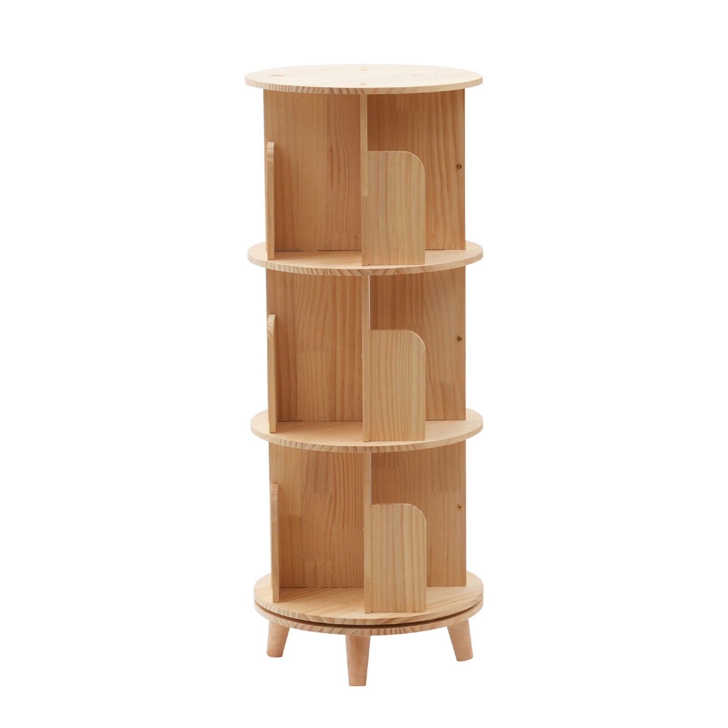 3 Rotating Bookshelf 360 Display Floor Standing Bookcase Storage Rack for Kids&Adults Multi-Functional Bookshelf Organizer Wood