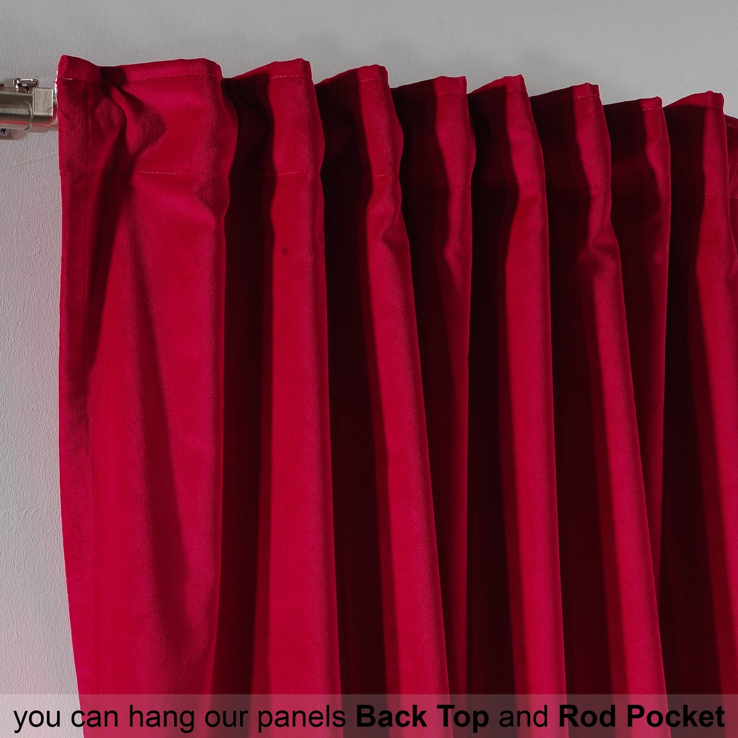 3S Brother's Solid Luxury Matte Velvet Soft Curtains Set of 2 Panels Hanging Back Tap & Rod Pocket Home D¨¦cor Bedroom Kitchen Office Windows Room Darkering ( Admiral-Berry-52in x120in )