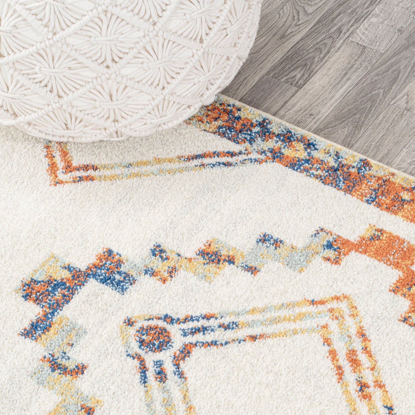 Amir Moroccan Beni Souk Ivory/Blue/Orange 8 ft. x 10 ft. Area Rug