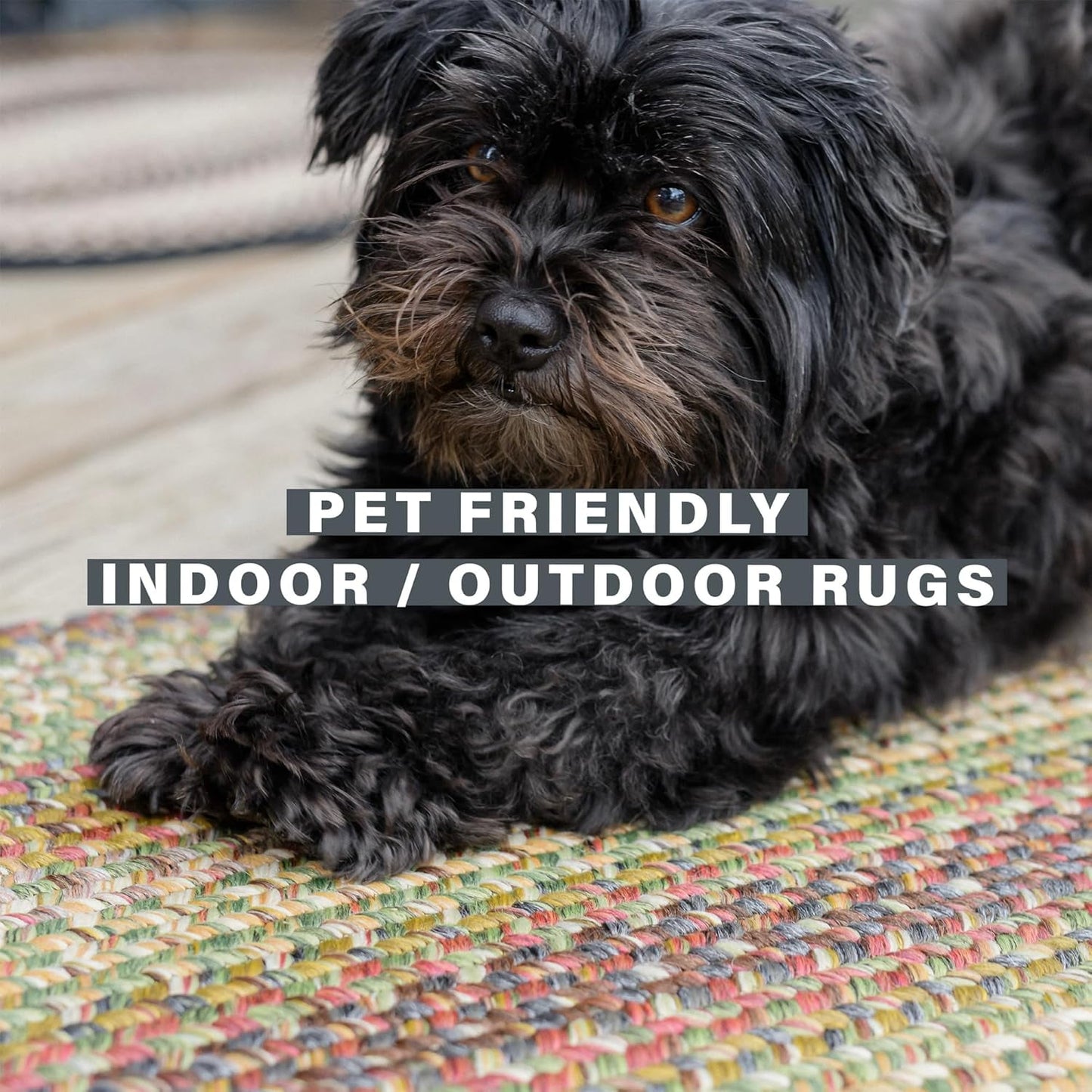 Homespice Rainforest Rectangular Braided Rugs and Rustic Area Rugs 4x6', Your Choice for Pet Friendly Indoor Outdoor Rug Waterproof