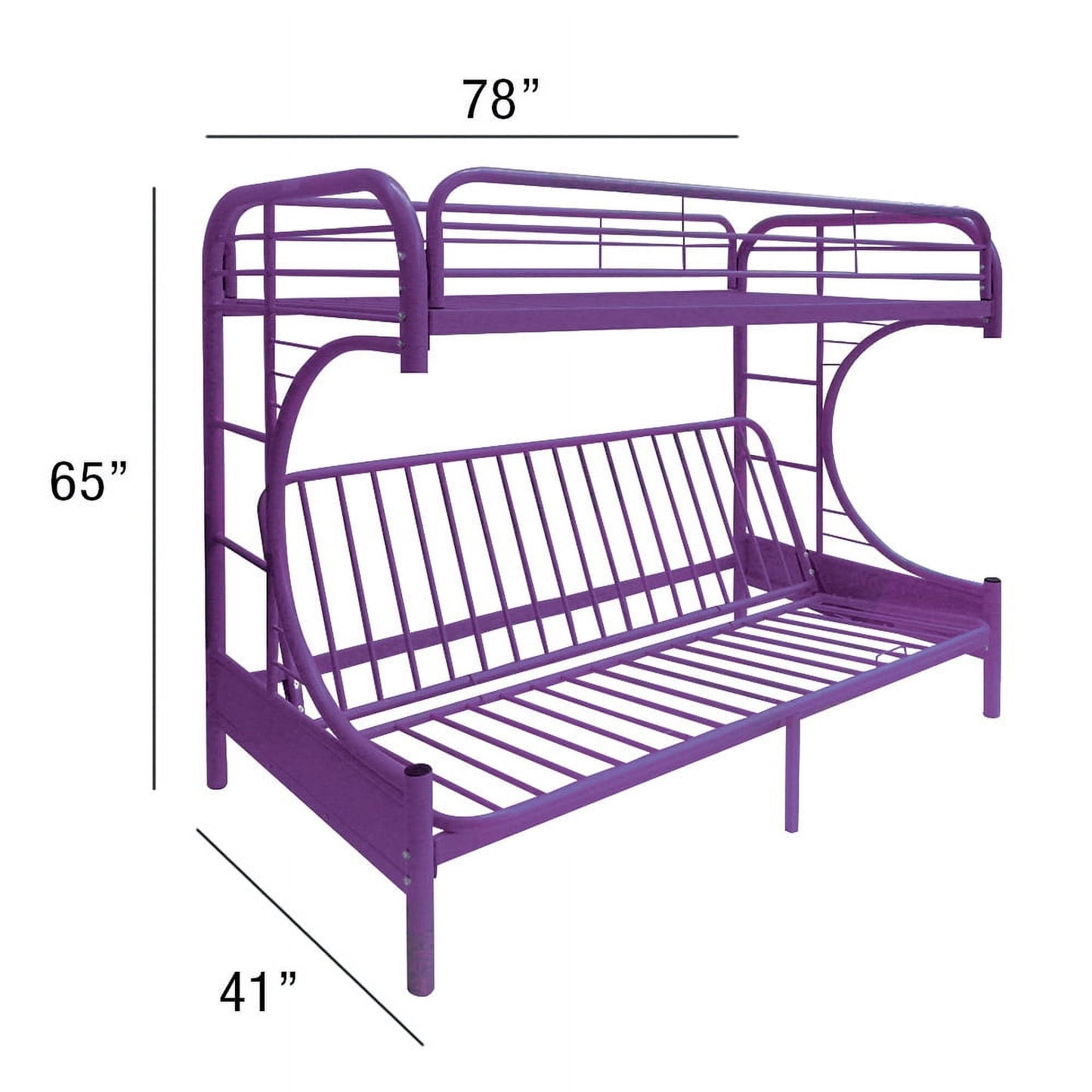 ACME Furniture Eclipse Twin over Full and Futon Bunk Bed in Purple